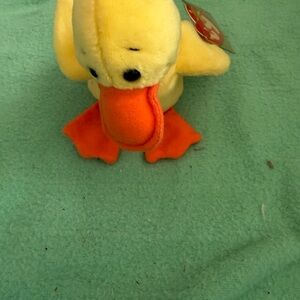Ty Yellow Duck Plush with Orange Details